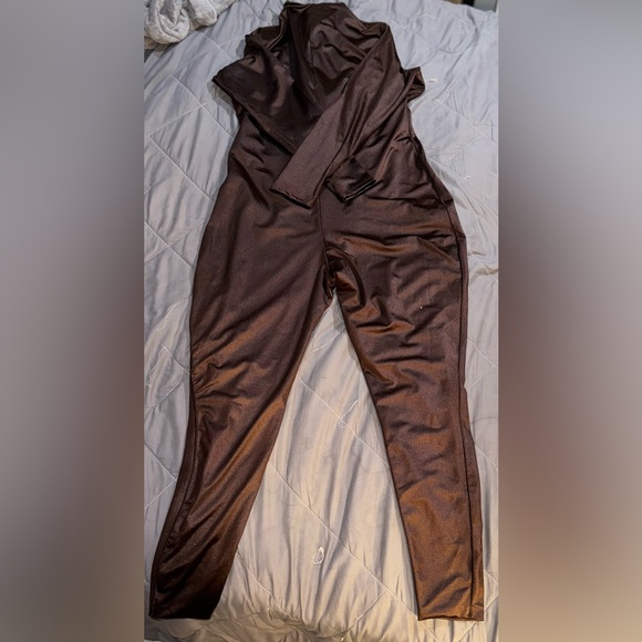 SKIMS ALL IN ONE CHINE MOCK NECK LONG SLEEVE ONE PIECE JUMPSUIT (RARE) - Picture 2 of 9